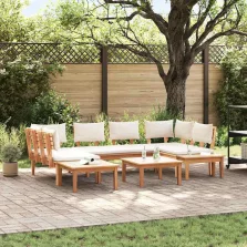   vidaXL Kert Pad Készlet párnával tárolóval 4 pcs Barna és Krém
