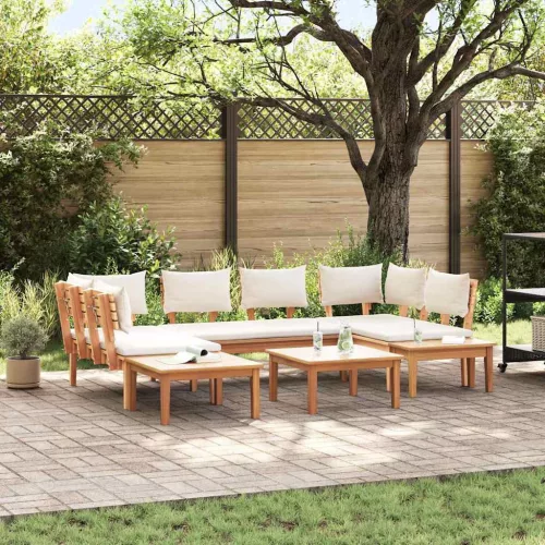 vidaXL Kert Pad Készlet párnával tárolóval 4 pcs Barna és Krém