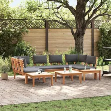   vidaXL Kert Pad Készlet párnával tárolóval 4 pcs Barna és Szürke