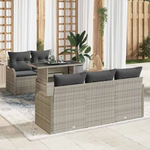vidaXL Kerti Kanapé Szett 6 pcs Világosszürke 100 x 55 x 73 cm