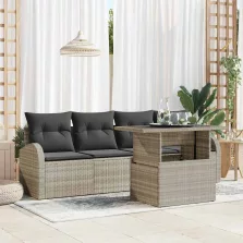   vidaXL Kerti Kanapé Szett 5 pcs Világosszürke 100 x 55 x 73 cm