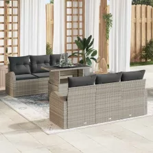   vidaXL Kerti Kanapé Szett 7 pcs Világosszürke 100 x 55 x 73 cm