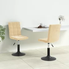 vidaXL 2 db krémszínű bársony forgó étkezőszék