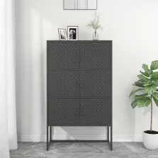   vidaXL antracitszürke acél magasszekrény 80 x 35 x 135 cm 