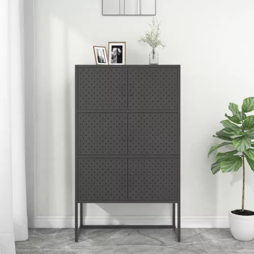 vidaXL antracitszürke acél magasszekrény 80 x 35 x 135 cm 