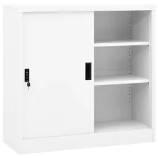   vidaXL fehér acél tolóajtós irodai szekrény 90 x 40 x 90 cm