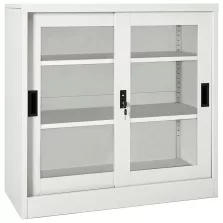   vidaXL világosszürke acél tolóajtós szekrény 90 x 40 x 90 cm