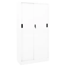   vidaXL fehér acél tolóajtós irodai szekrény 90 x 40 x 180 cm