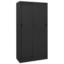   vidaXL antracitszürke acél tolóajtós irodai szekrény 90 x 40 x 180 cm