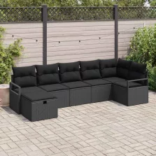vidaXL Kanapé Szett párnával 5 pcs polirattan
