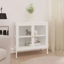   vidaXL fehér acél és üveg tálalószekrény 70 x 35 x 70 cm