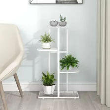   vidaXL fehér 4 szintes acél virágtartó állvány 43 x 22 x 76 cm