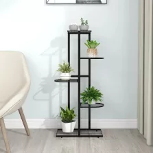   vidaXL fekete 5 szintes acél virágtartó állvány 43 x 22 x 98 cm