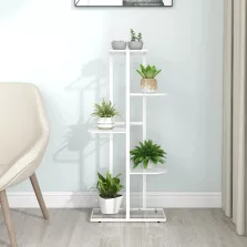   vidaXL fehér 5 szintes acél virágtartó állvány 43 x 22 x 98 cm