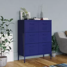   vidaXL tengerészkék acél fiókos szekrény 80 x 35 x 101,5 cm