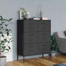   vidaXL antracitszürke acél fiókos szekrény 80 x 35 x 101,5 cm
