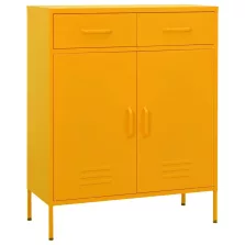  vidaXL mustársárga acél tárolószekrény 80 x 35 x 101,5 cm