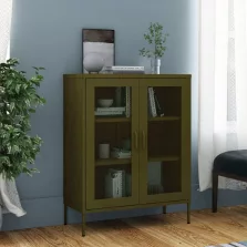   vidaXL olívazöld acél tárolószekrény 80 x 35 x 101,5 cm