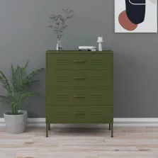   vidaXL olívazöld acél fiókos szekrény 80 x 35 x 101,5 cm