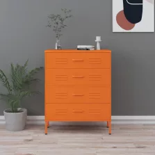   vidaXL narancssárga acél fiókos szekrény 80 x 35 x 101,5 cm