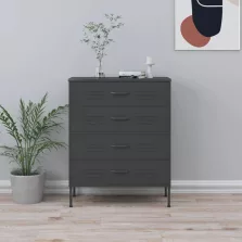   vidaXL antracitszürke acél fiókos szekrény 80 x 35 x 101,5 cm