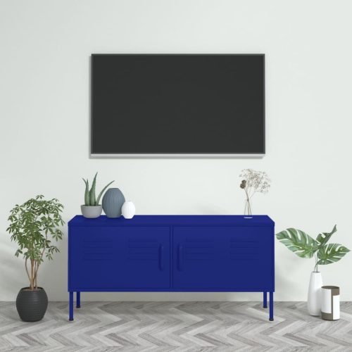 vidaXL tengerészkék acél TV-szekrény 105 x 35 x 50 cm