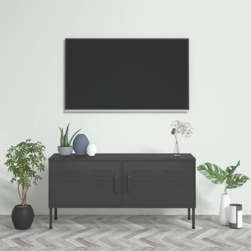 vidaXL  antracitszürke acél TV-szekrény 105 x 35 x 50 cm