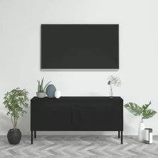 vidaXL fekete acél TV-szekrény 105 x 35 x 50 cm