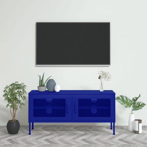 vidaXL tengerészkék acél TV-szekrény 105 x 35 x 50 cm