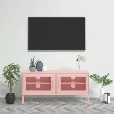 vidaXL rózsaszín acél TV-szekrény 105 x 35 x 50 cm