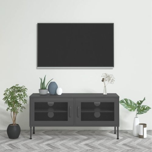 vidaXL  antracitszürke acél TV-szekrény 105 x 35 x 50 cm