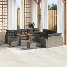   vidaXL Kerti Kanapé Szett párnával 13 pcs Szürke 90 x 55 x 71 cm