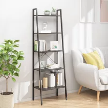 vidaXL 5 szintes fekete állópolc 56 x 35 x 174 cm