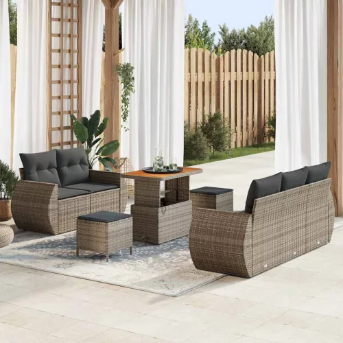 vidaXL Kerti Kanapé Szett párnával 8 pcs Szürke 90 x 55 x 71 cm