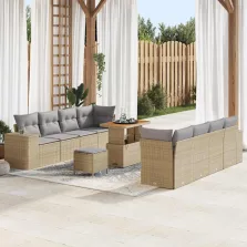   vidaXL Kerti Kanapé Szett párnával 11 pcs Beige és Világosszürke