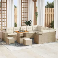   vidaXL Kerti Kanapé Szett 12 pcs Beige és krém 80 x 80 x 71 cm