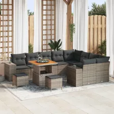   vidaXL Kerti Kanapé Szett párnával tárolóval párnával 12 pcs Szürke