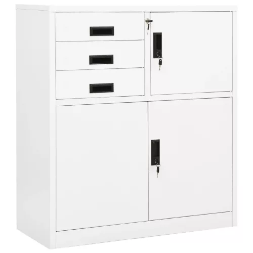 vidaXL fehér acél irodai szekrény 90 x 40 x 102 cm