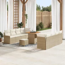   vidaXL Kerti Kanapé Szett 11 pcs Beige és krém 80 x 80 x 71 cm