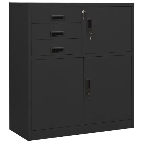 vidaXL antracitszürke acél irodai szekrény 90 x 40 x 102 cm