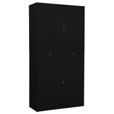 vidaXL fekete acél irodai szekrény 90 x 40 x 180 cm