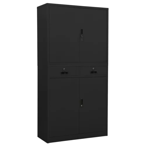 vidaXL antracitszürke acél irodai szekrény 90 x 40 x 180 cm