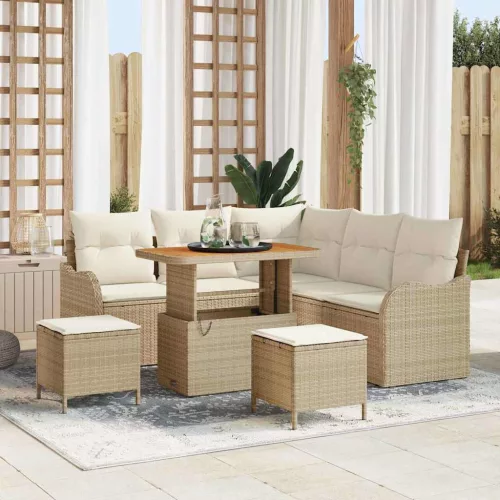 vidaXL Kerti Kanapé Szett párnával 8 pcs Beige és krém 90 x 55 x 71 cm