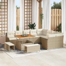   vidaXL Kerti Kanapé Szett 12 pcs Beige és krém 100 x 100 x 71 cm