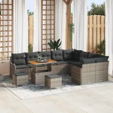   vidaXL Kerti Kanapé Szett párnával 12 pcs Szürke 90 x 55 x 71 cm