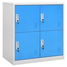   vidaXL világosszürke és kék acél zárható szekrény 90 x 45 x 92,5 cm