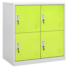  vidaXL világosszürke-zöld acél zárható szekrény 90 x 45 x 92,5 cm