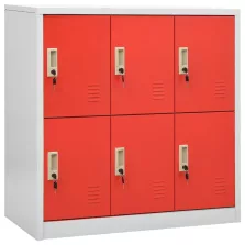   vidaXL világosszürke-piros acél zárható szekrény 90 x 45 x 92,5 cm