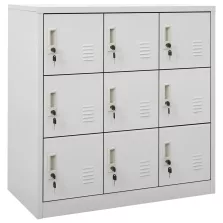   vidaXL világosszürke acél zárható szekrény 90 x 45 x 92,5 cm