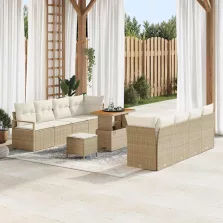   vidaXL Kerti Kanapé Szett párnával Beige és krém 90 x 55 x 71 cm